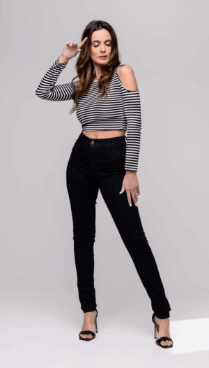 Calça Jeans Skinny Preta - REF 1029