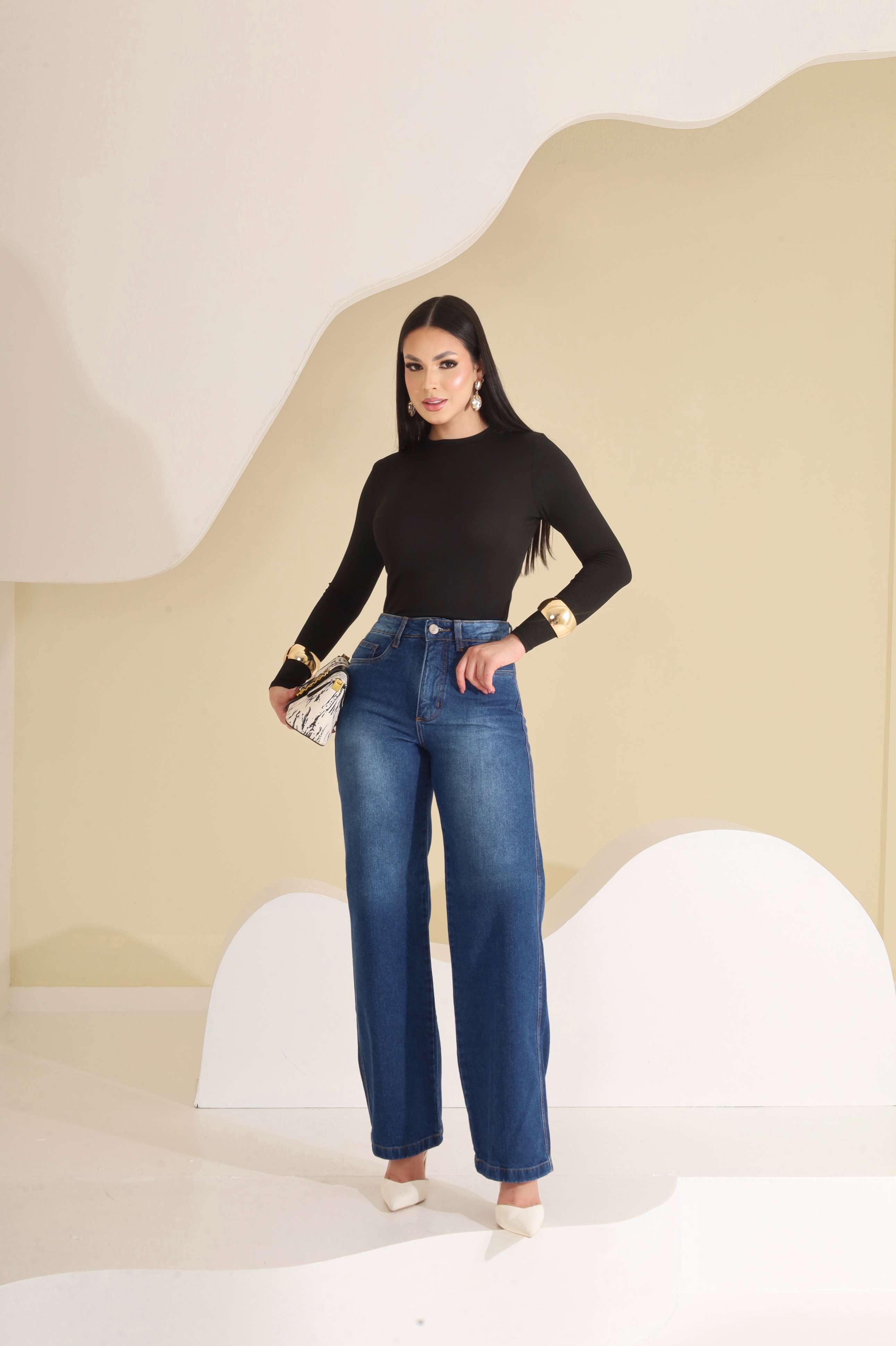 Calça Jeans Wide Leg Feminina em Algodão – Estilo Atemporal FURIA Jeans - Imagem 2