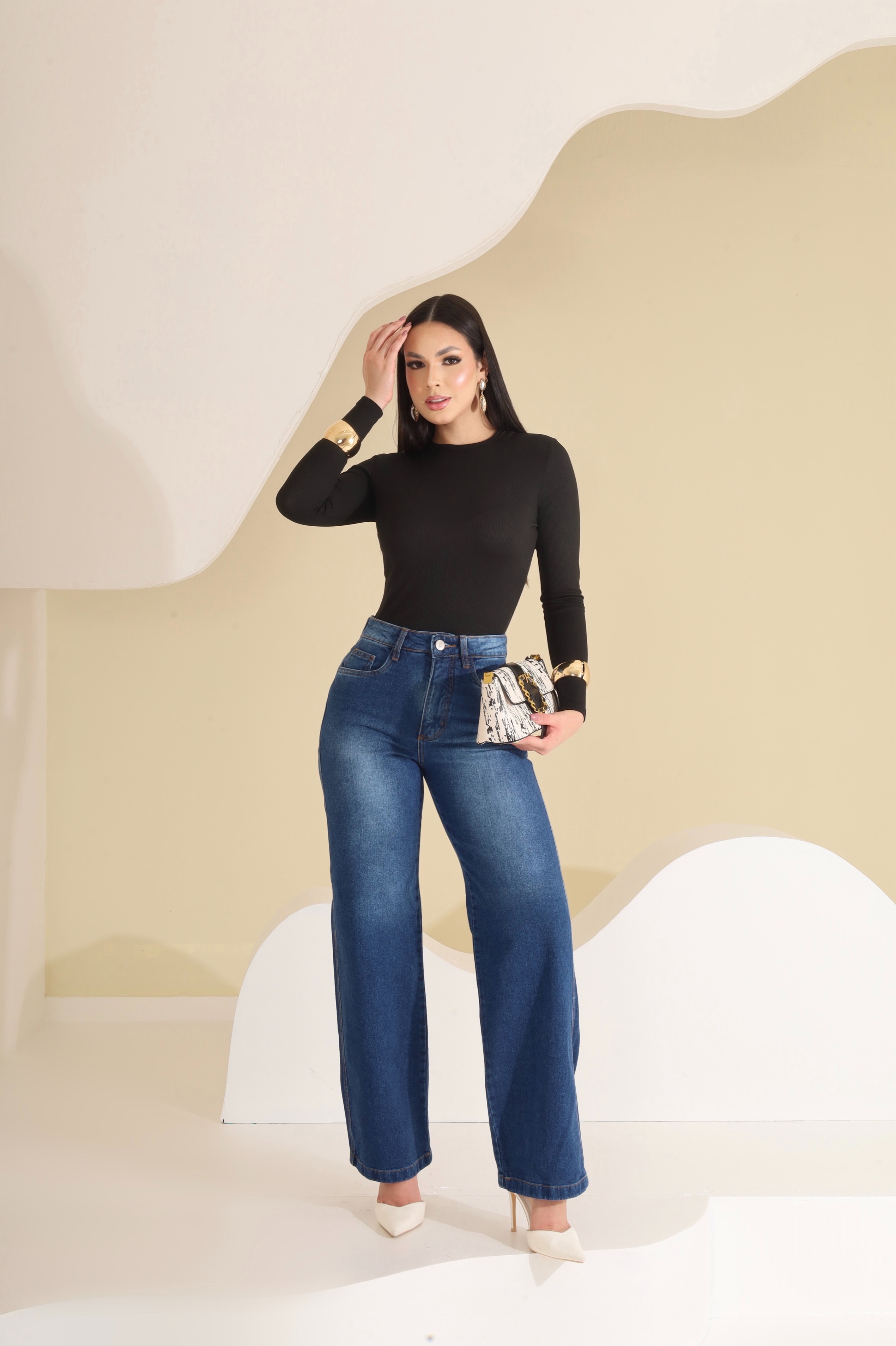 Calça Jeans Wide Leg Feminina em Algodão – Estilo Atemporal FURIA Jeans - Imagem 4